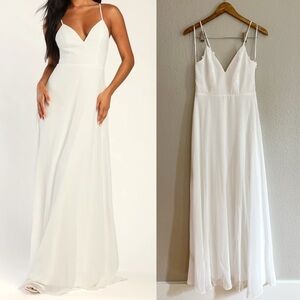 NWOT Romantic Ways White Lace Button Back Maxi Dress